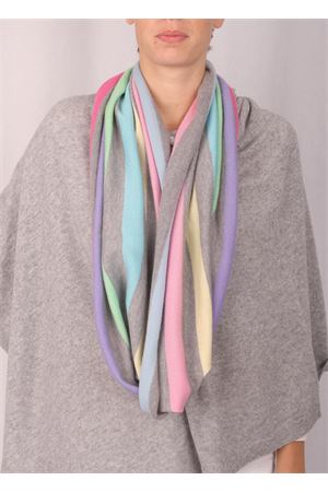 Collo sciarpa in lana con dettagli multicolore Art Tricot | 2016141GRIGIO